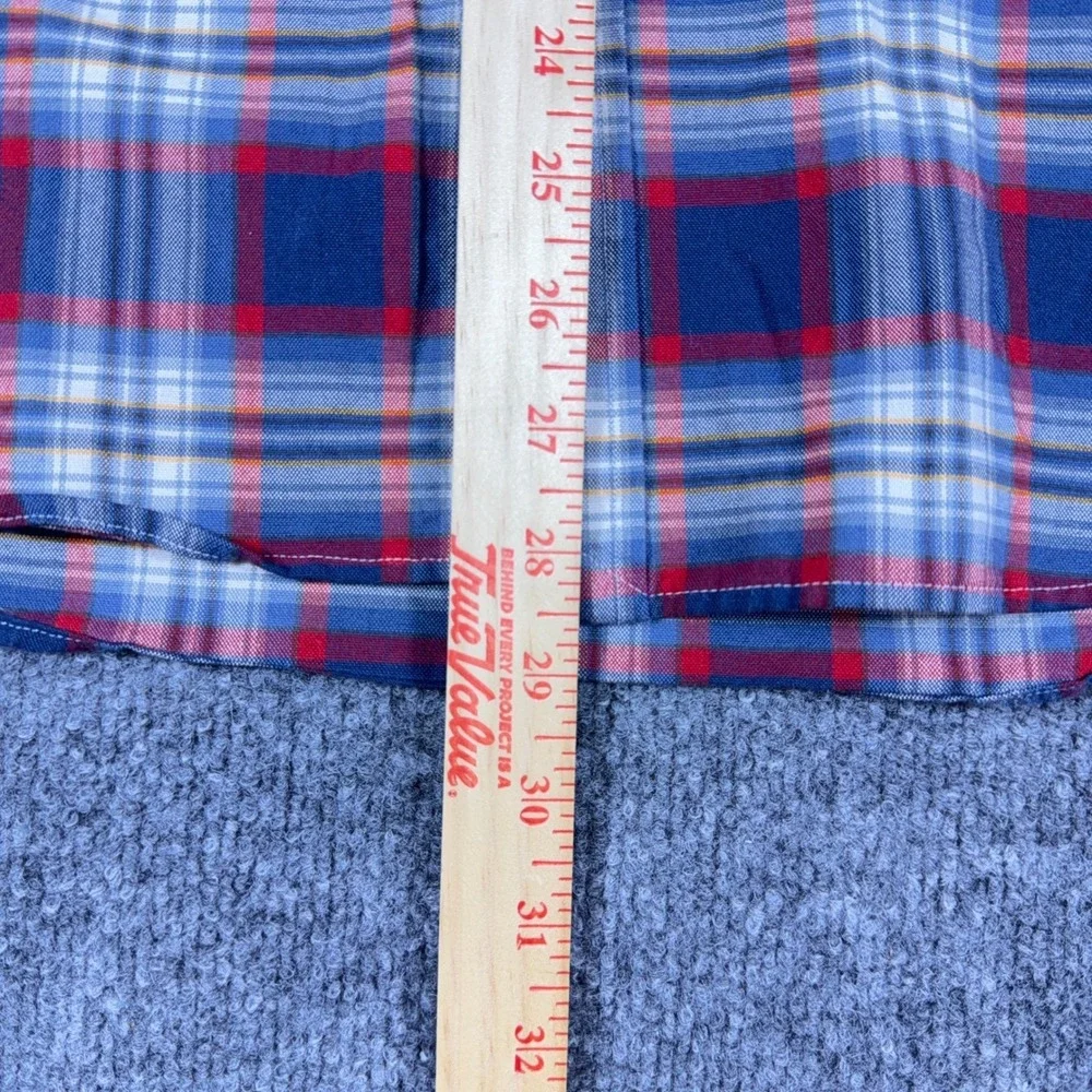 Polo Ralph Lauren Mens Plaid Button Down Shirt Red White Blue Cotton Large